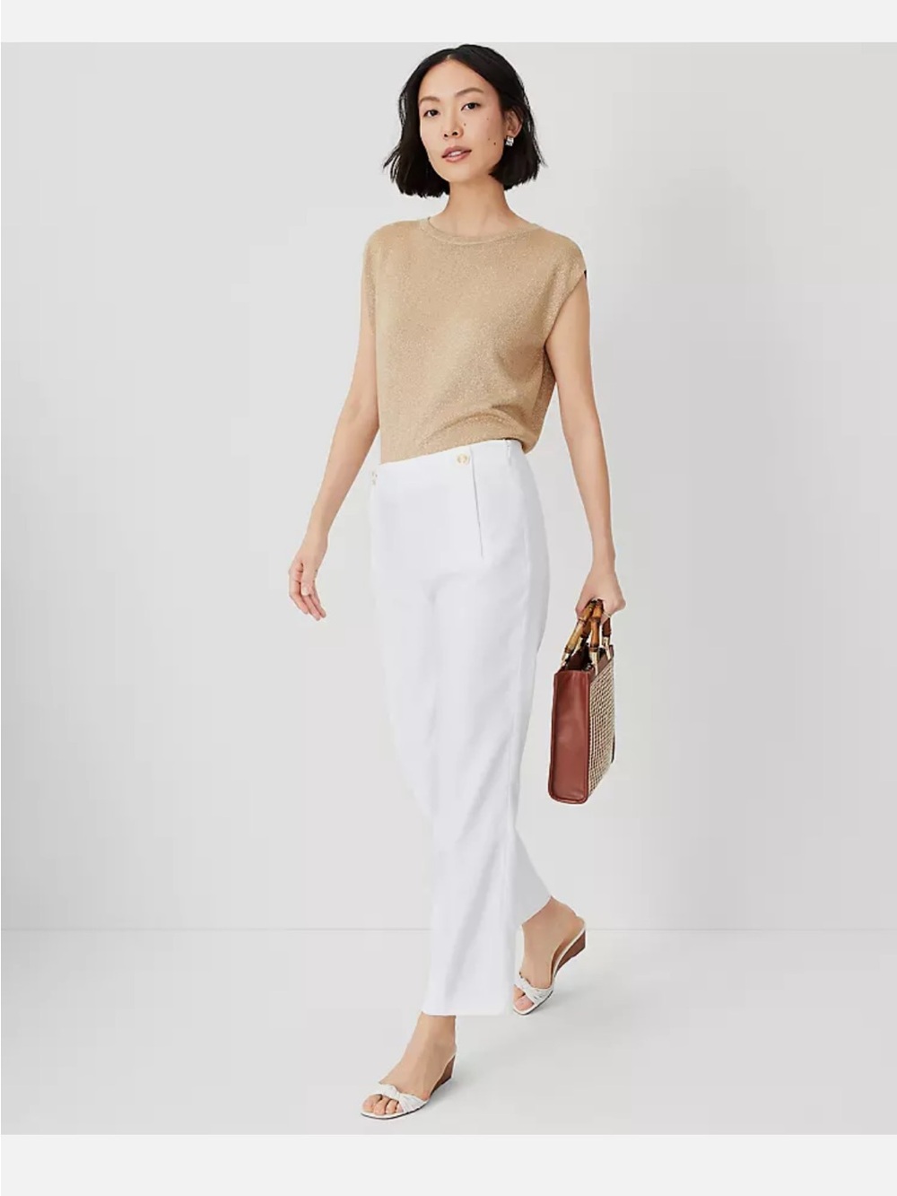 Ann Taylor - Petite Pencil Sailor Pant In Linen Twill - Curvy Fit